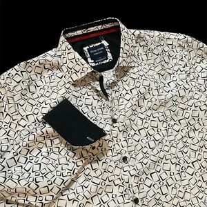 Silver Stone Collection Mens NWT Black/White Casual Shirt Geometric Large